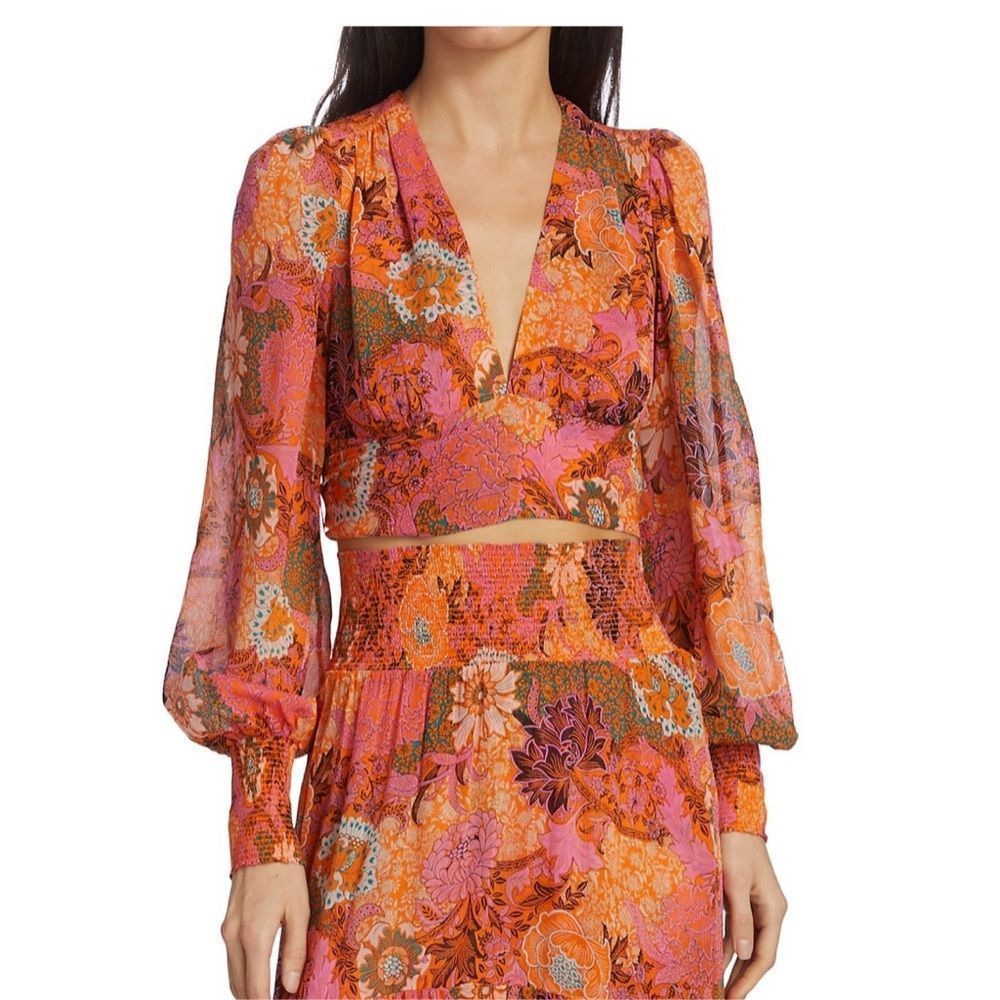 A.L.C. NWT 
Samara Floral Silk Cropped Top size 2